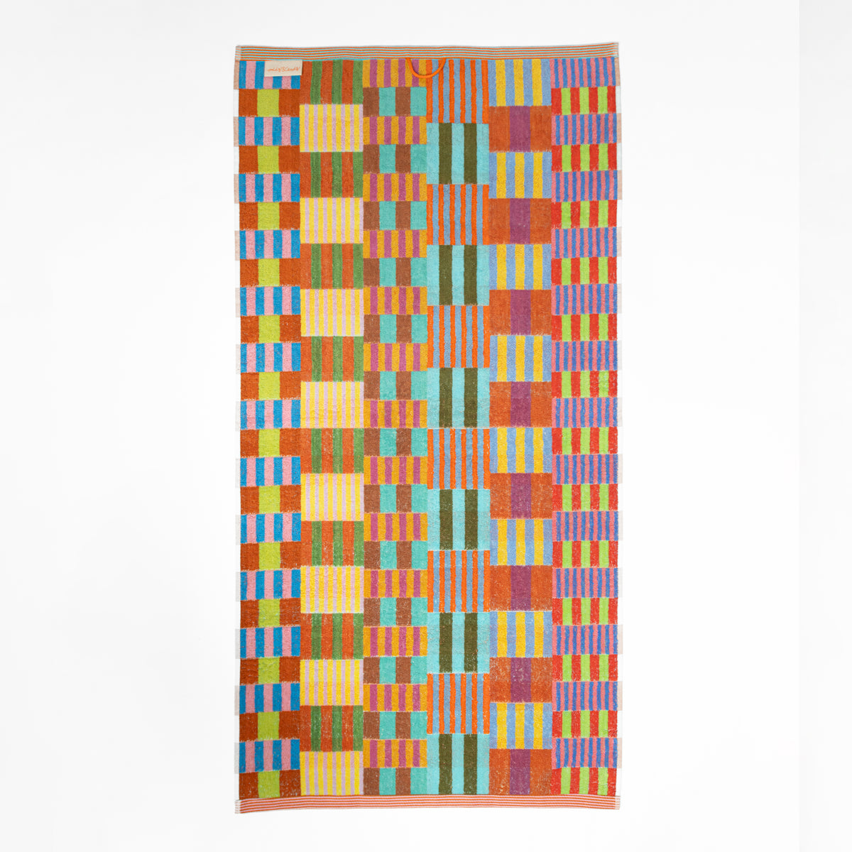 foekje fleur bath towel 101 tulip quilt m made from 100% cotton crafted from leftover yarns colourful sustainable bath towel 60 x 120 cm