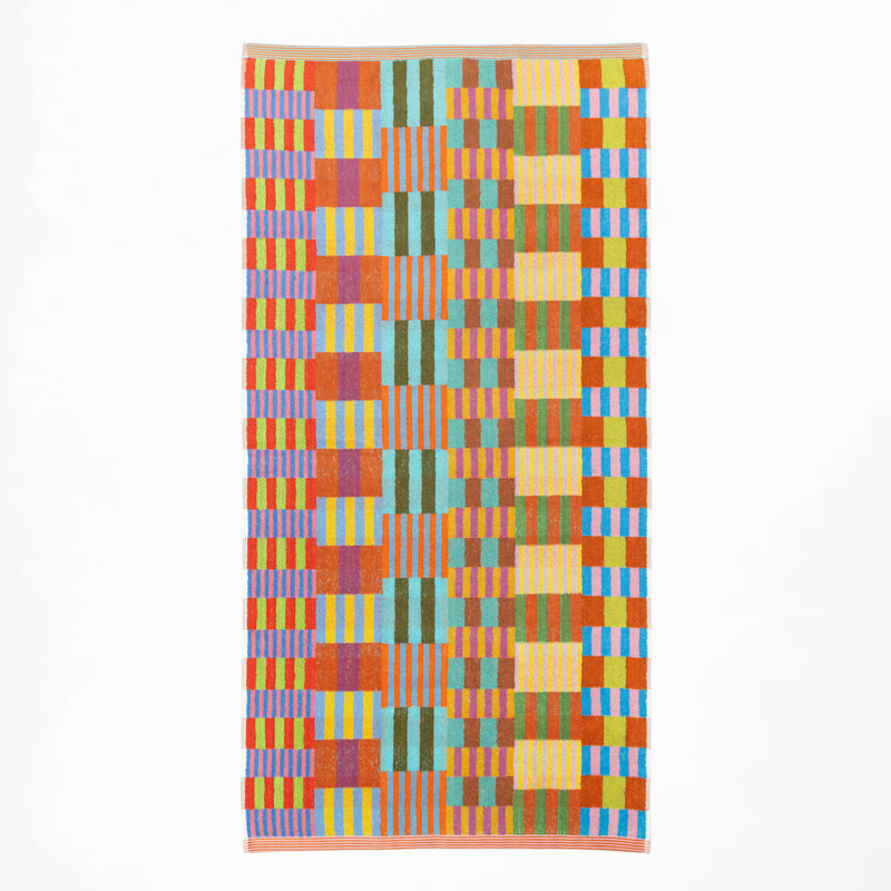 foekje fleur bath towel 101 tulip quilt m made from 100% cotton crafted from leftover yarns colourful sustainable bath towel 60 x 120 cm