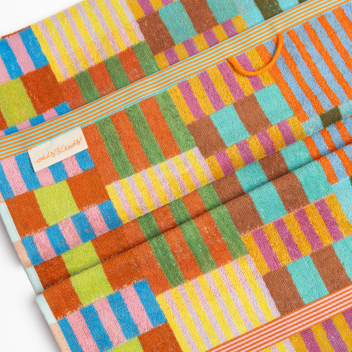 foekje fleur bath towel 101 tulip quilt m made from 100% cotton crafted from leftover yarns colourful sustainable bath towel 60 x 120 cm