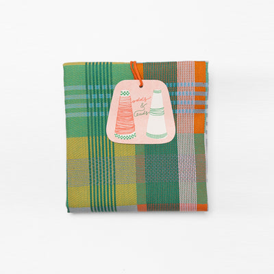 Colorful cotton tea towel made from leftover yarns – 50×70 cm – Foekje Fleur – made in Portugal