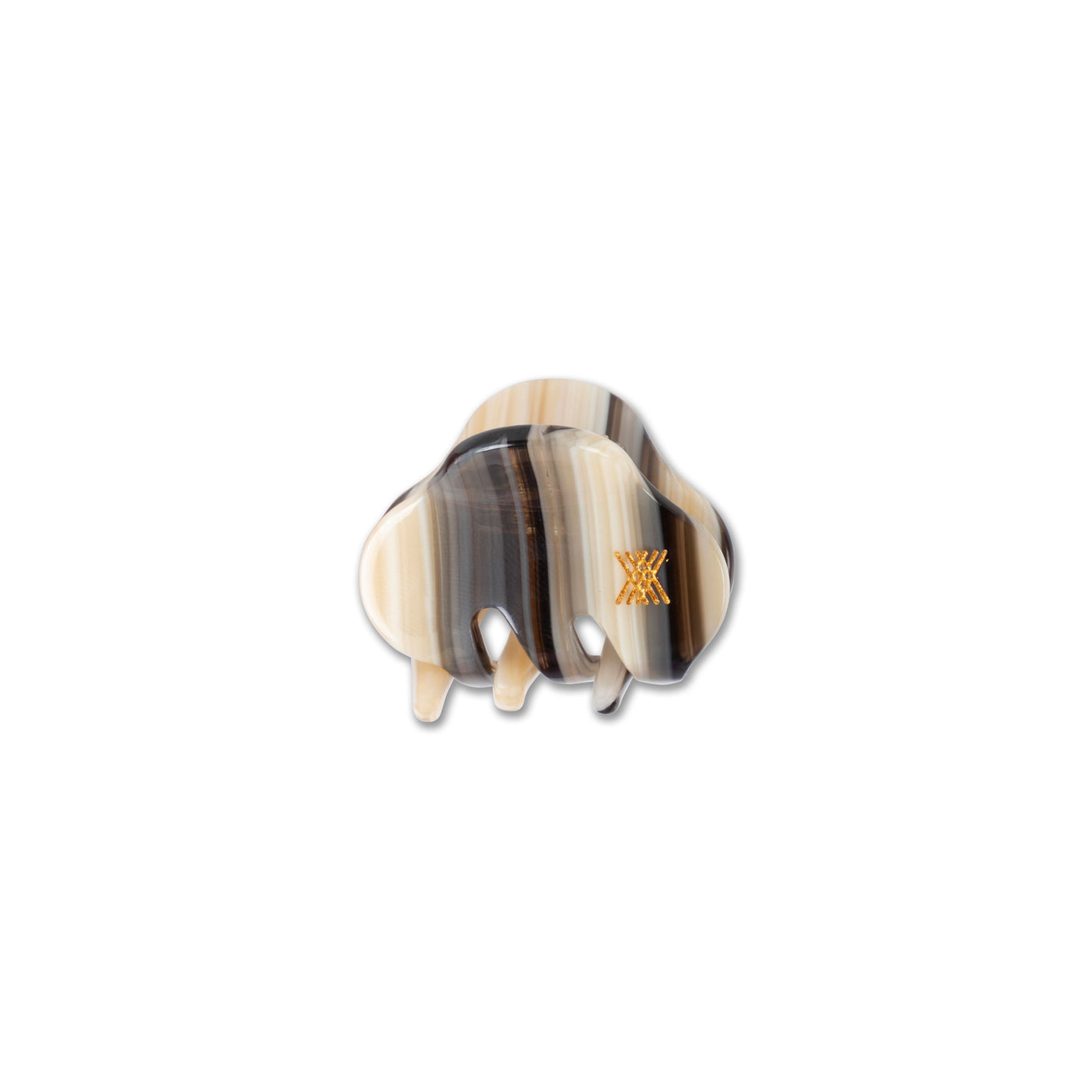 hair clamp small - nude brown stripe