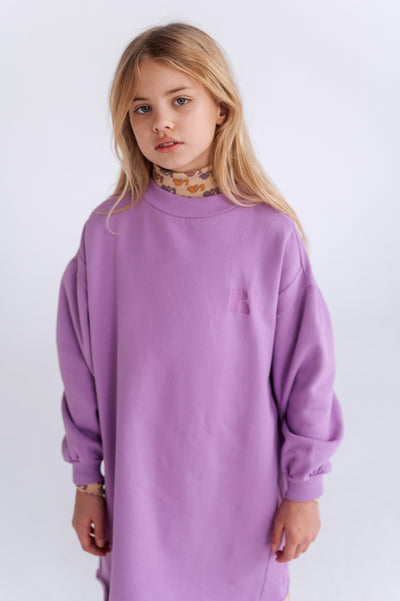 heart sweat dress - violet lilac