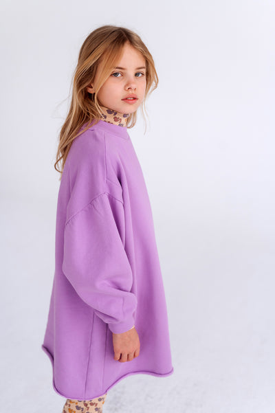 heart sweat dress - violet lilac