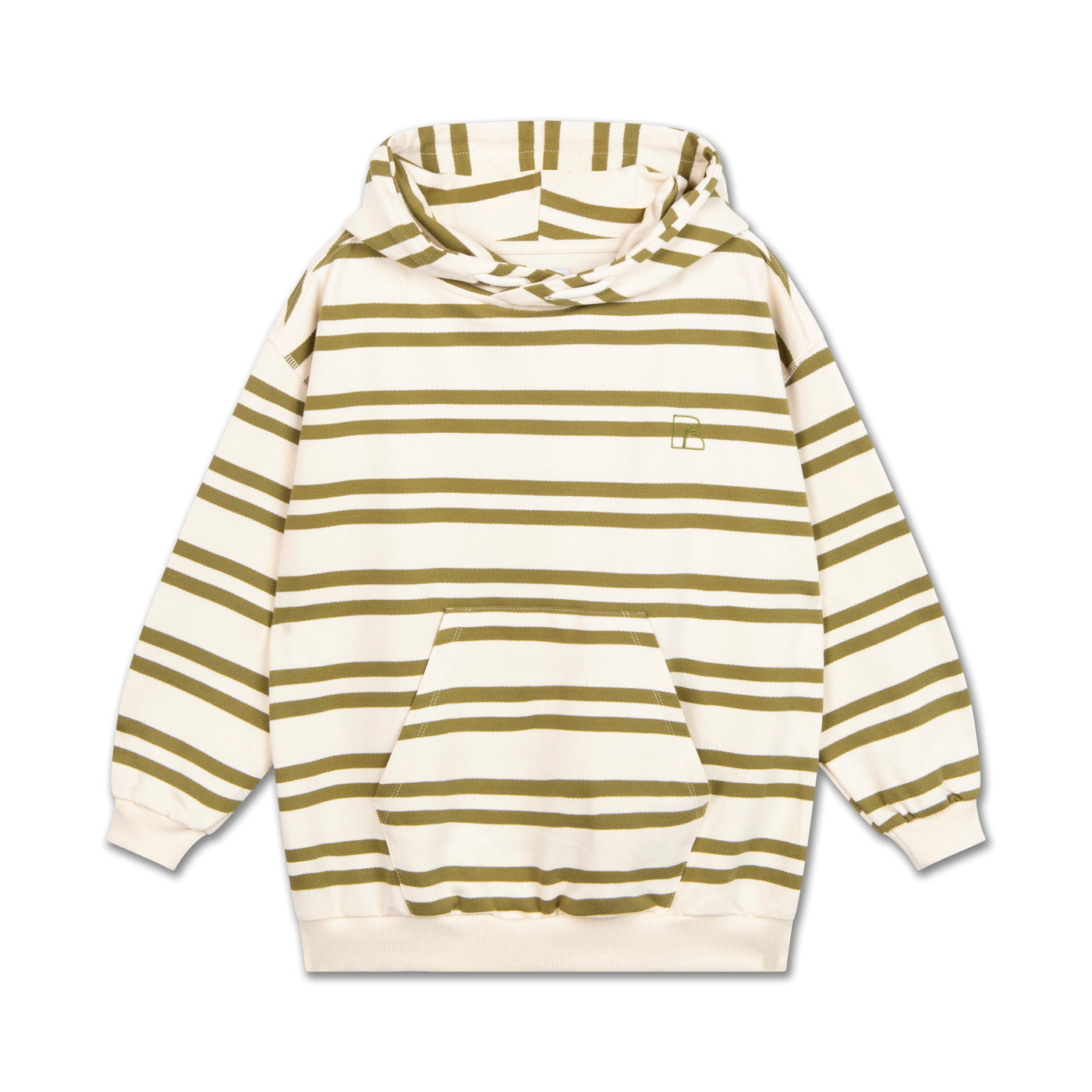 hoodie - green moss stripe