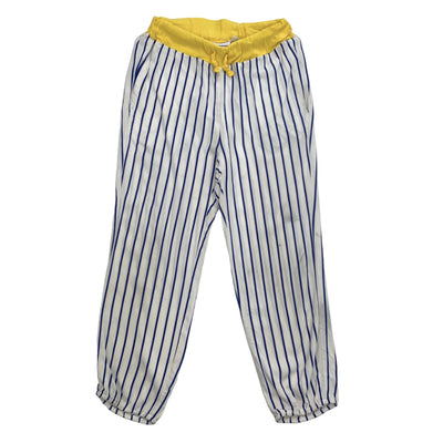 Mini Rodini flowy white blue yellow stripy pants 116-122cm