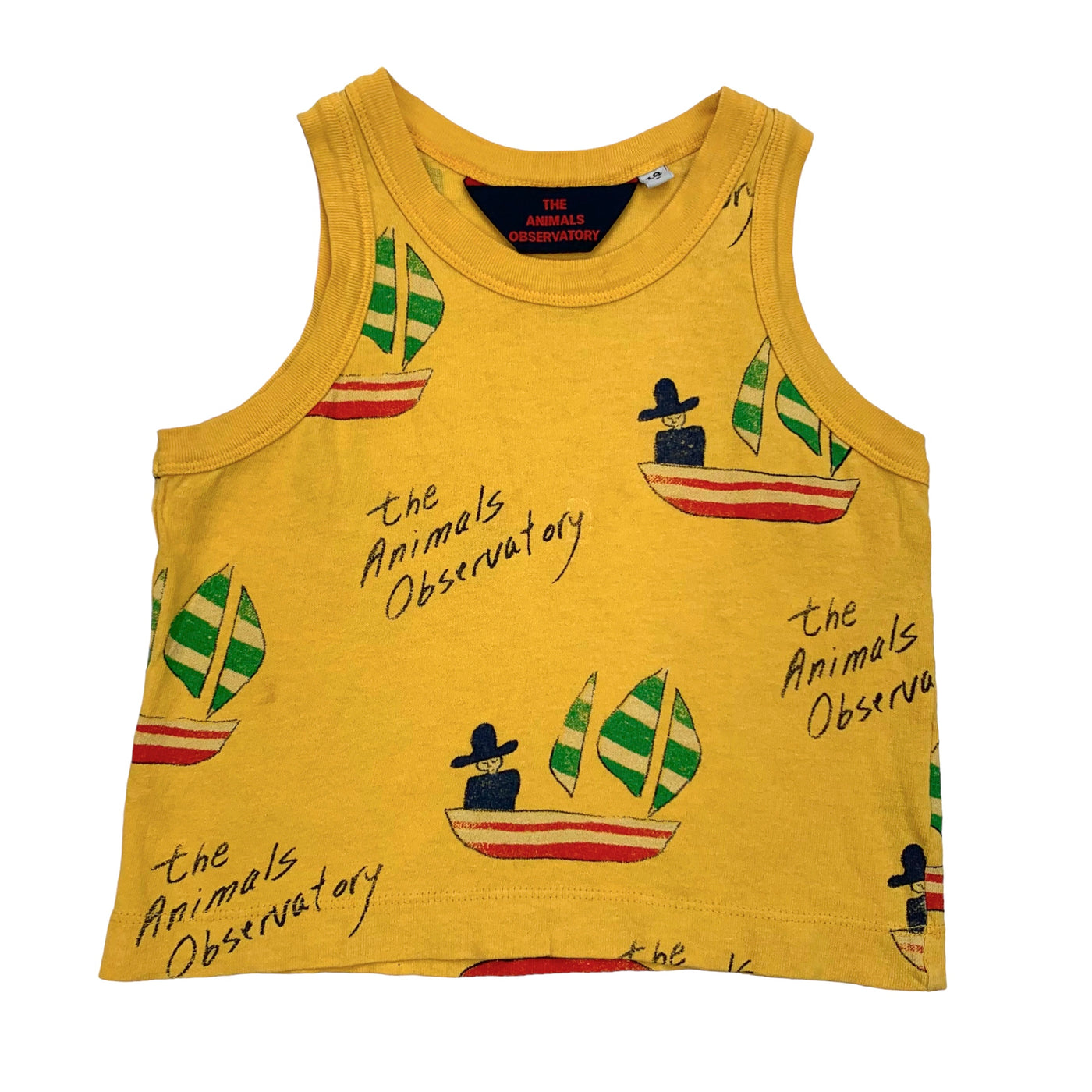 The animals observatory singlet yellow boat print size 18m
