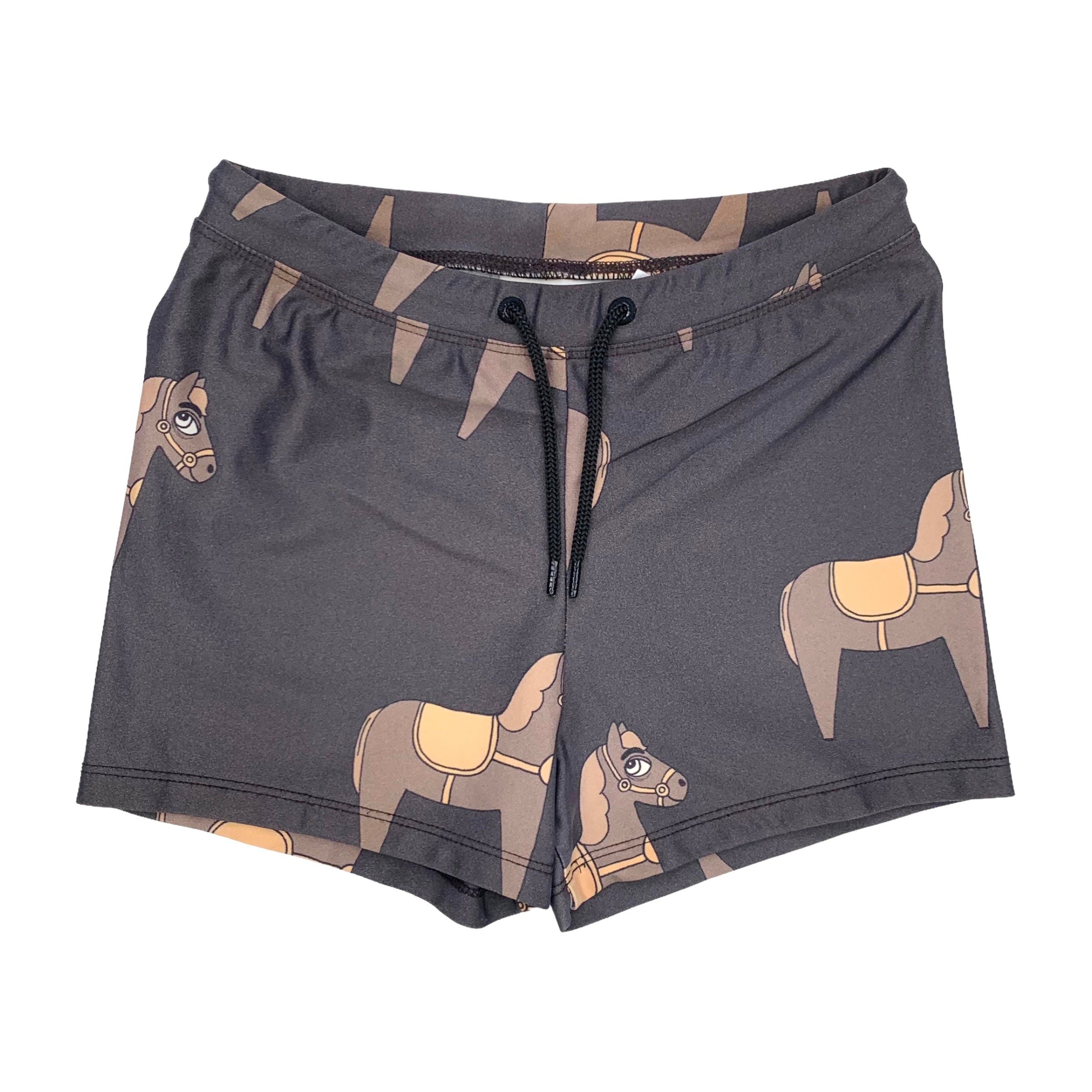 Mini Rodini brown horse print swimming shorts size 6