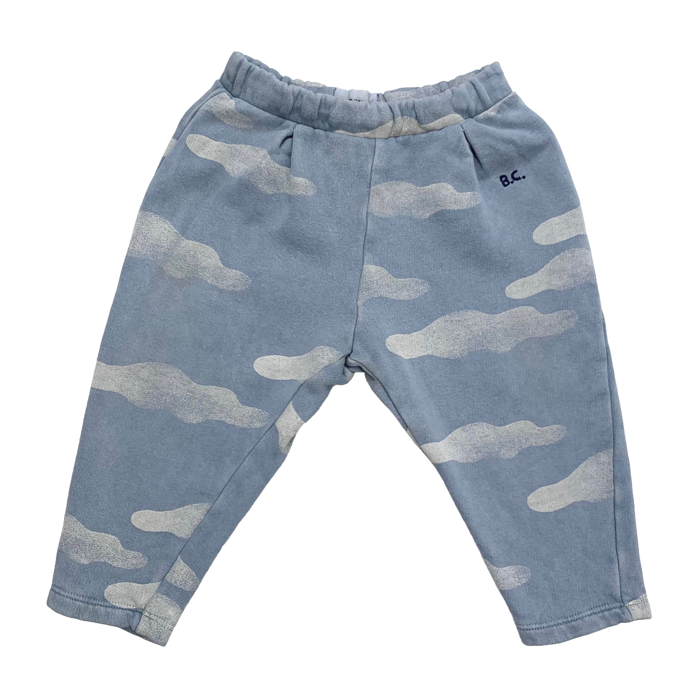 Bobo Choses sweatpants light blue clouds size 12-18m