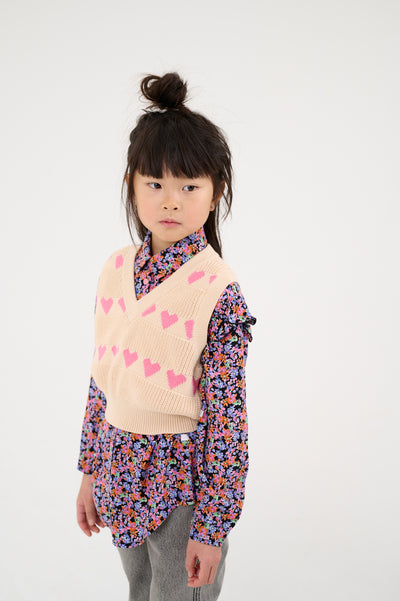knit v neck spencer - hearts
