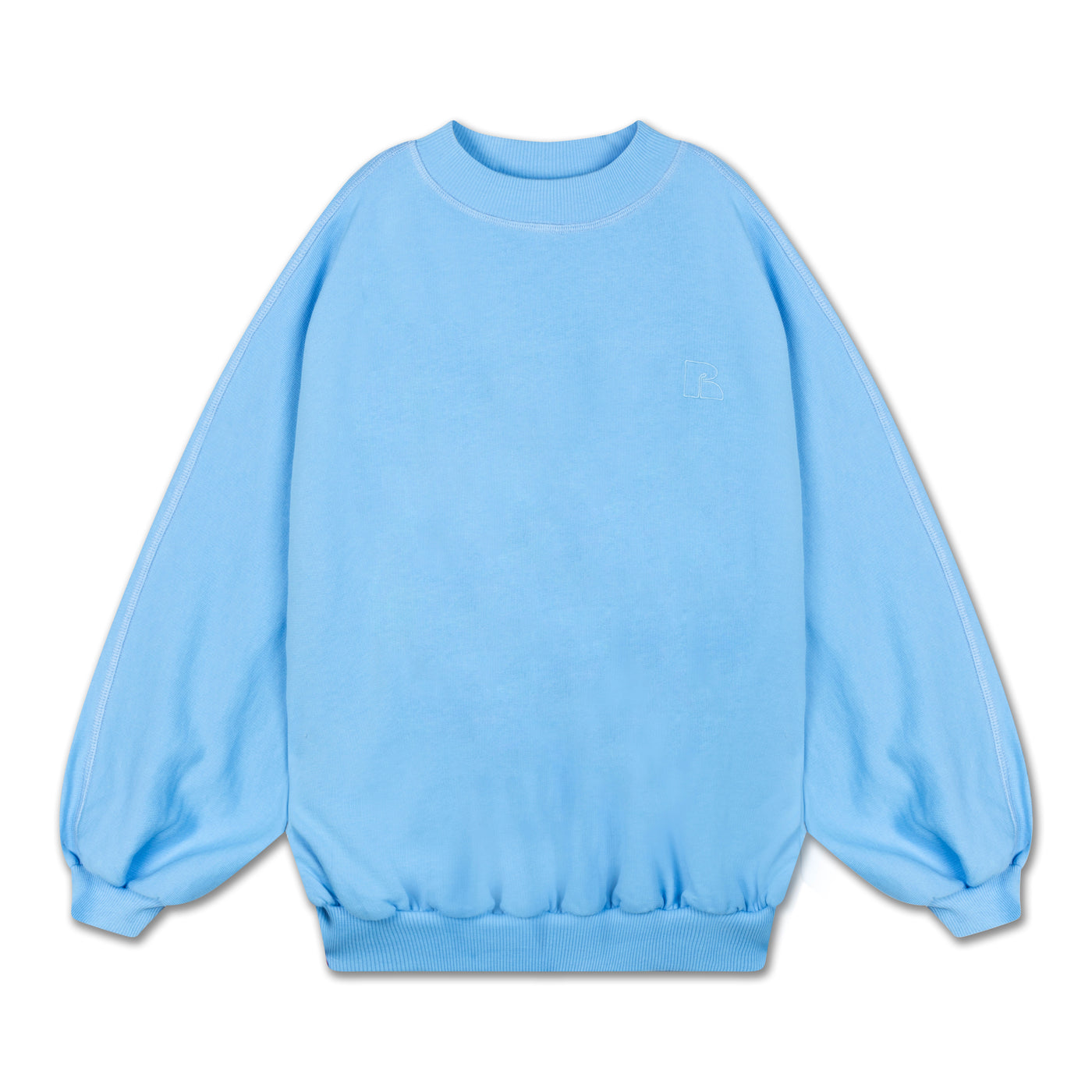 iris crop sweater- summer day blue