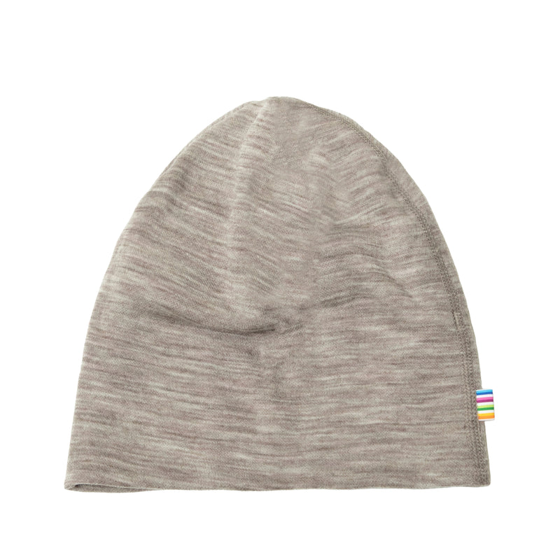 Soft and breathable double-layered merino wool baby hat in beige by Joha. Designed for warmth, comfort, and perfect fit. Oeko-Tex certified and ideal for cold weather.