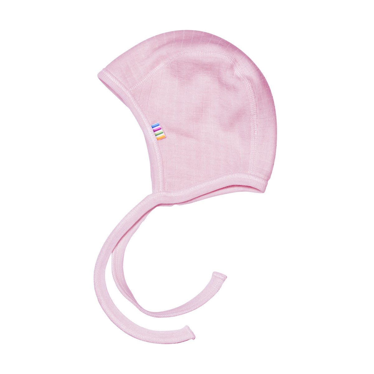 Soft pink wool baby helmet hat by Joha in Primrose – double-layered 100% merino wool for warmth and comfort SKU 96140-122
