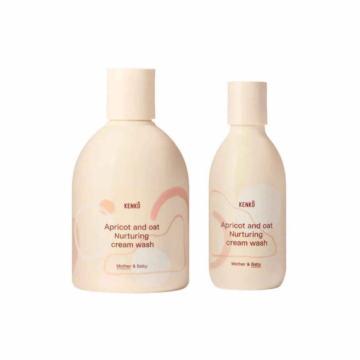 Set of Kenko creamy cleansing gel for gentle skincare, including Cream Wash Mother (240 ml) and Cream Wash Baby (100 ml), ideal for delicate skin