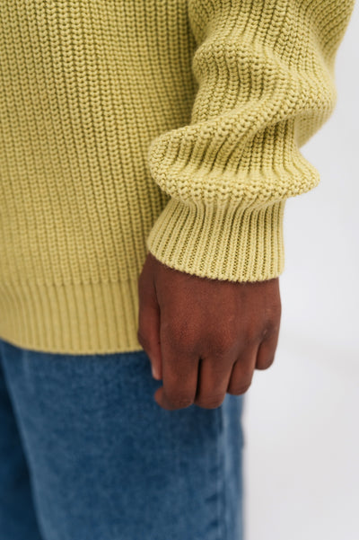 knit raglan sweater - faded lime