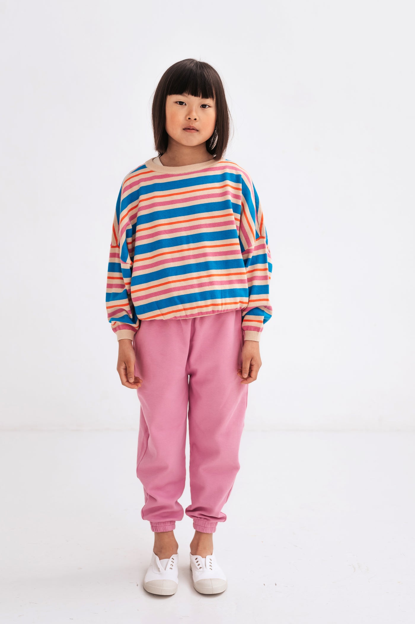 knit slouchy sweater - poppy stripe