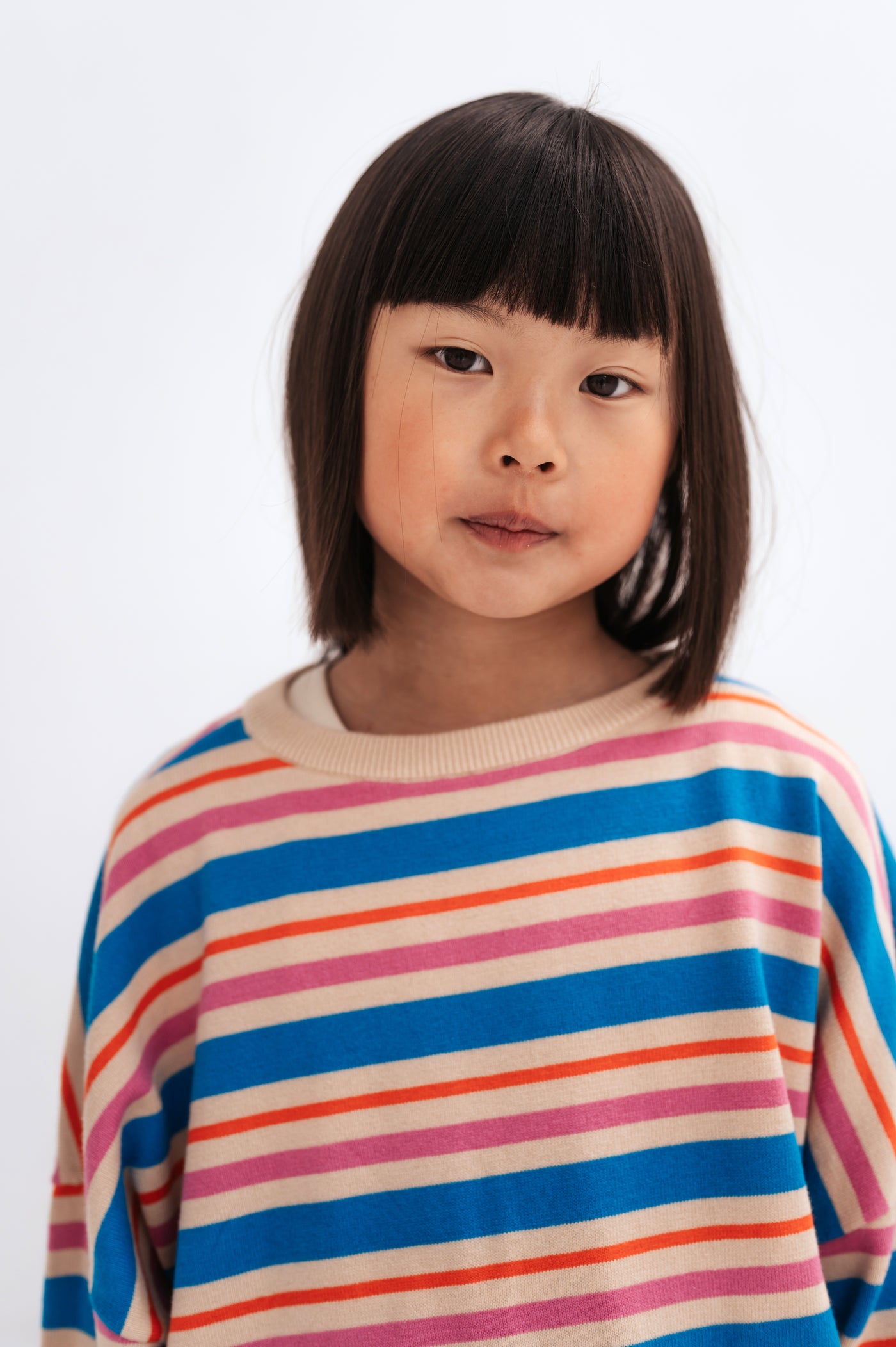 knit slouchy sweater - poppy stripe