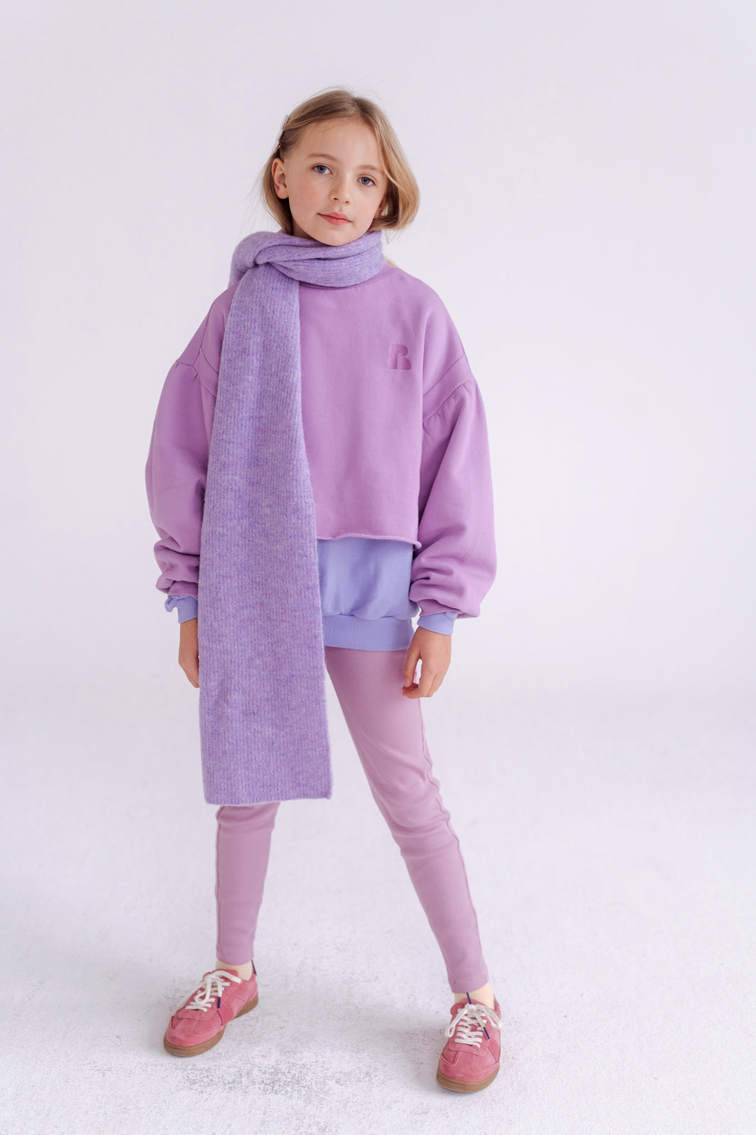 crop heart sweater - violet lilac