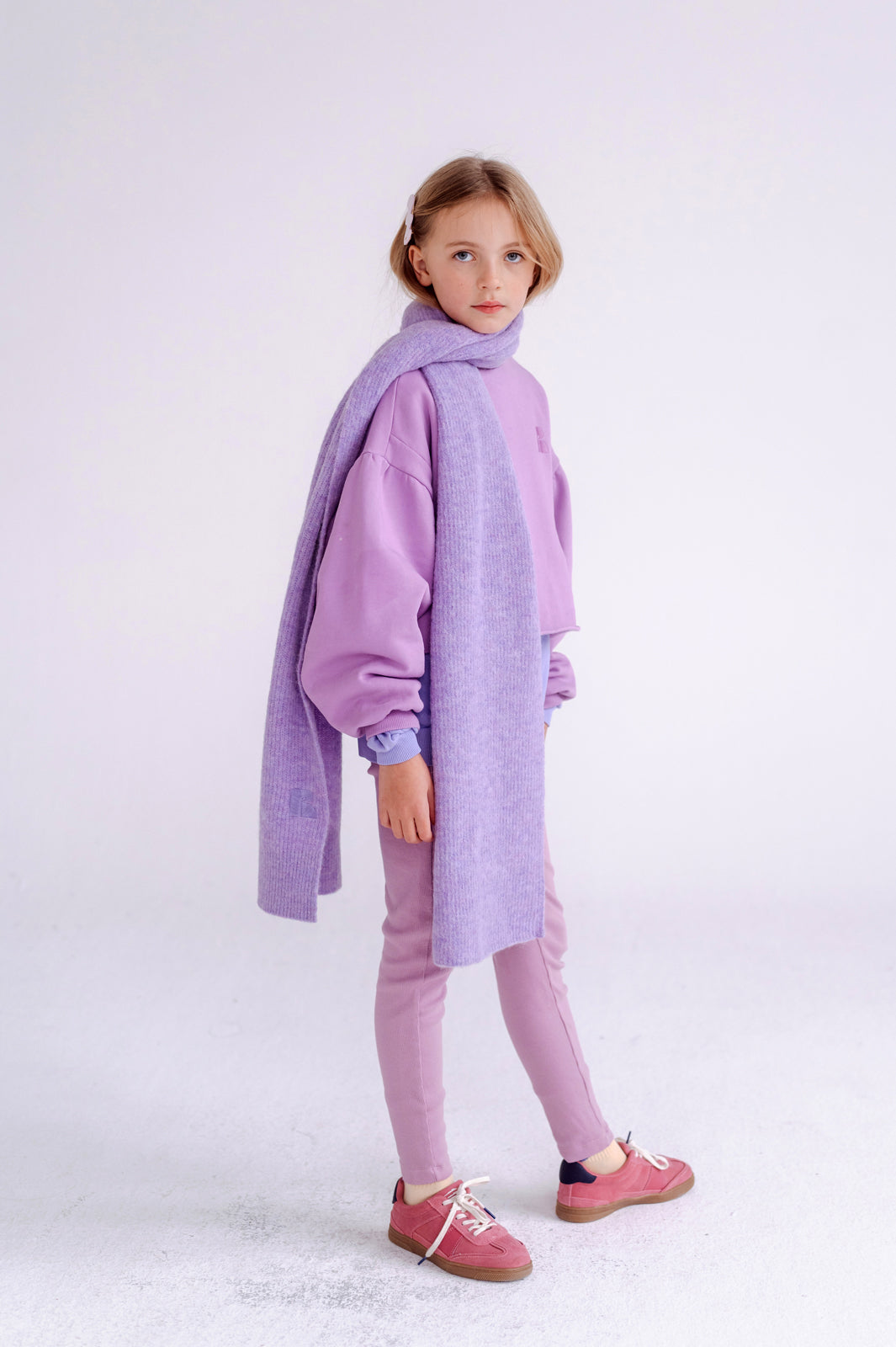 crop heart sweater - violet lilac