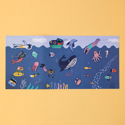 Londji Sea Stickers – creative ocean-themed reusable sticker set with 150 marine stickers for children, made in Barcelona, illustrated by Queralt Armengol.