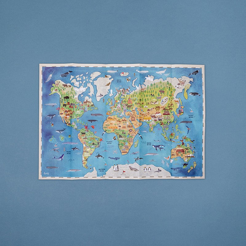 Londji Wonderful World educational geography game for kids to discover 100 cultural and natural wonders from around the world, made in Barcelona.