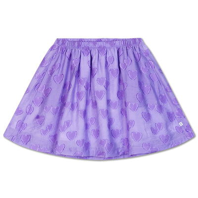 mini skirt - purple floating hearts