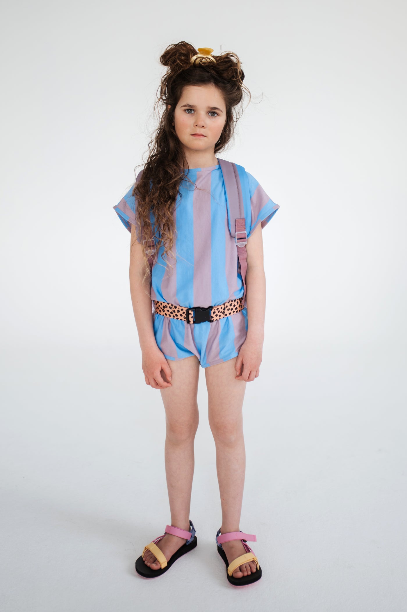 playsuit - summer blue elderberry stripe