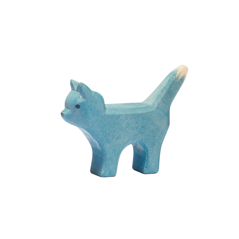 Ostheimer Bremen Cat wooden figure, handcrafted from maple wood for the Bremen Town Musicians fairytale