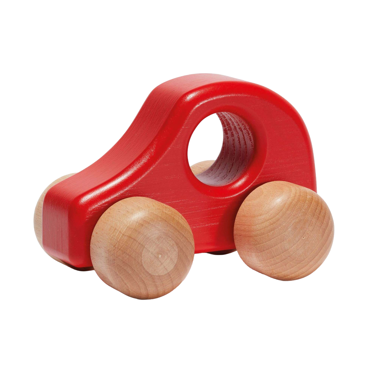 Ostheimer large red wooden toy car handcrafted from solid beech wood in Germany