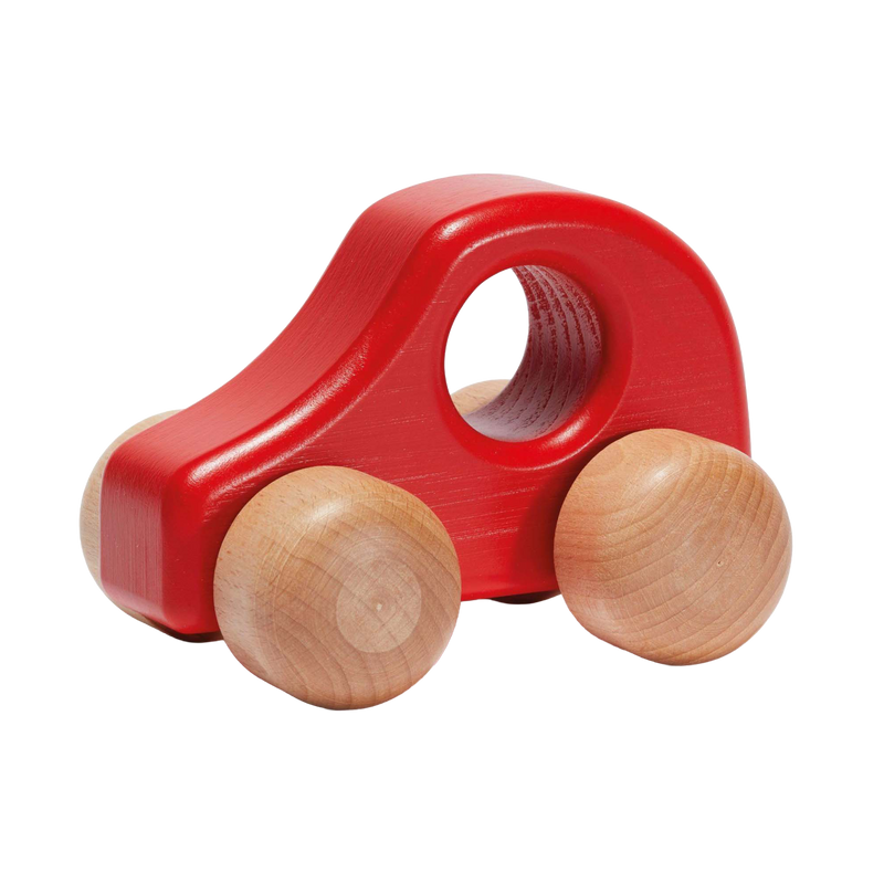 Ostheimer large red wooden toy car handcrafted from solid beech wood in Germany