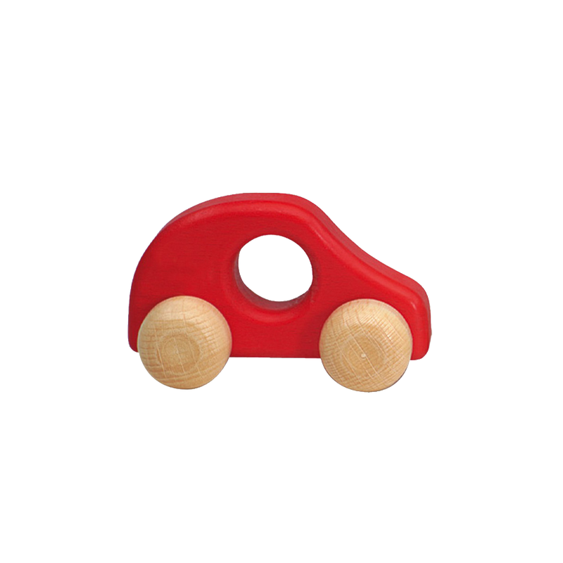 Ostheimer small red wooden toy car handcrafted from solid beech wood in Germany
