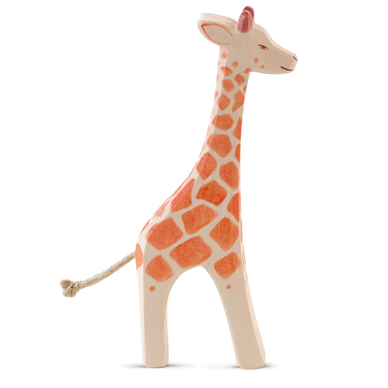 Ostheimer handcrafted wooden giraffe made from natural wood with non-toxic paint for safe, imaginative play