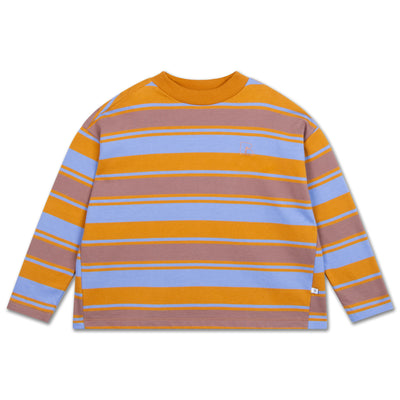 oversized boxy sweater - multi blue powder stripe