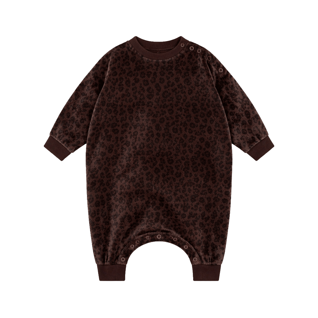 oversized one suit - chocolate leopard