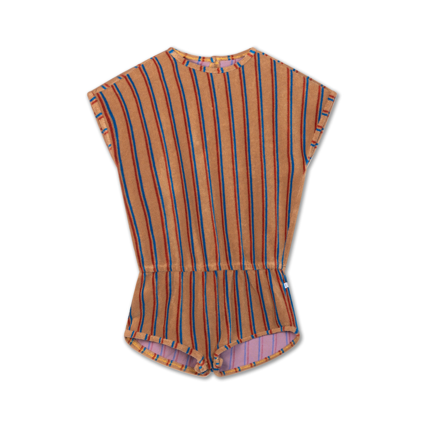 playsuit - sand fiery blue stripe