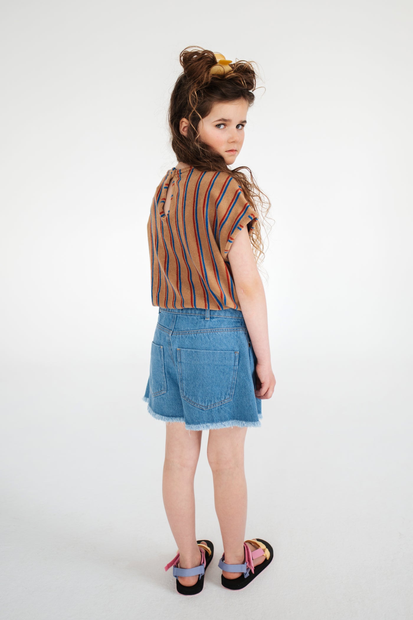 playsuit - sand fiery blue stripe