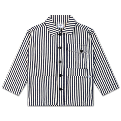 pocket jacket - navy eggshell stripe