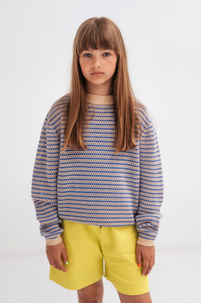 pretty knit sweater - lavender shade stripe