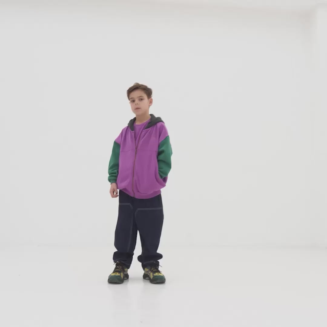 zip hoodie - colour block