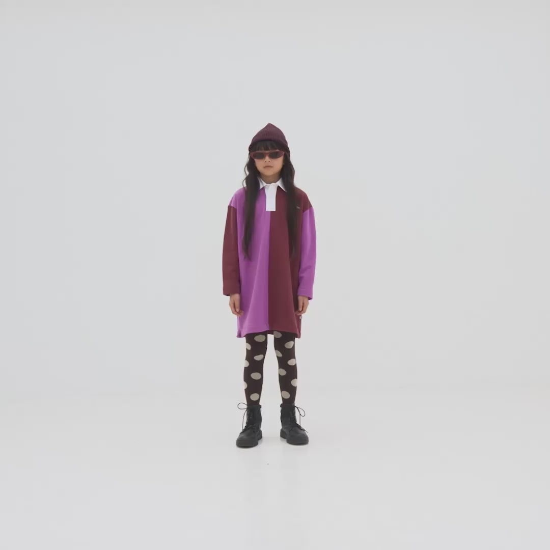 polo dress - orchid mulberry colour block