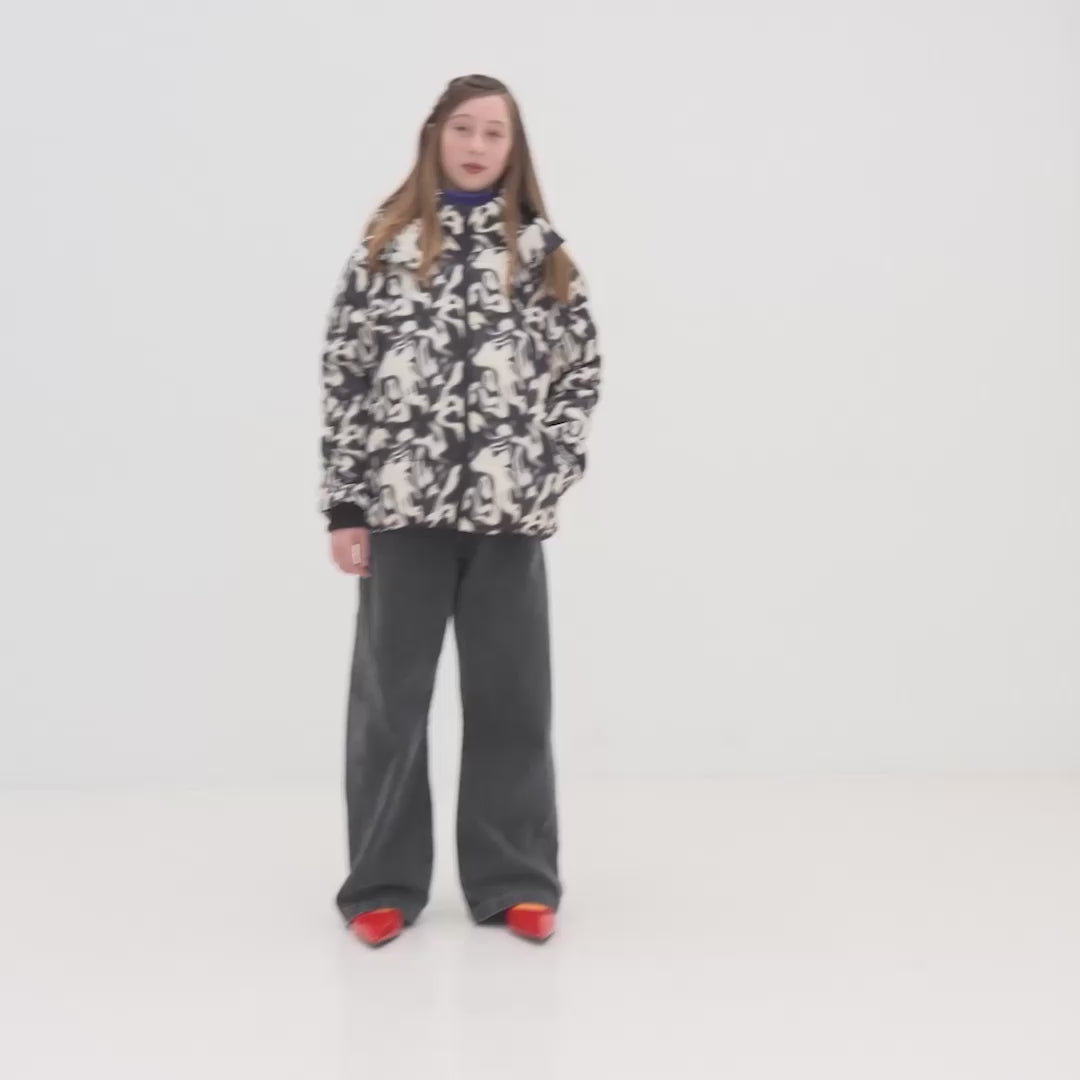 hooded puffer - liquid marble