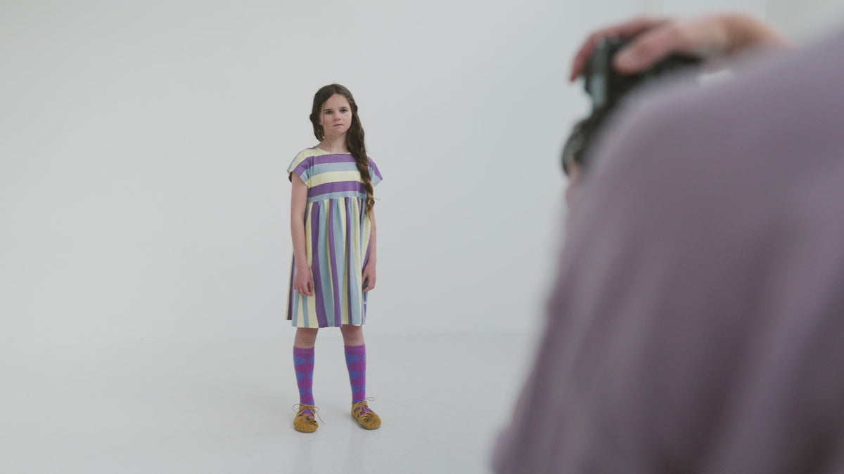 easy dress - tricolor block stripe