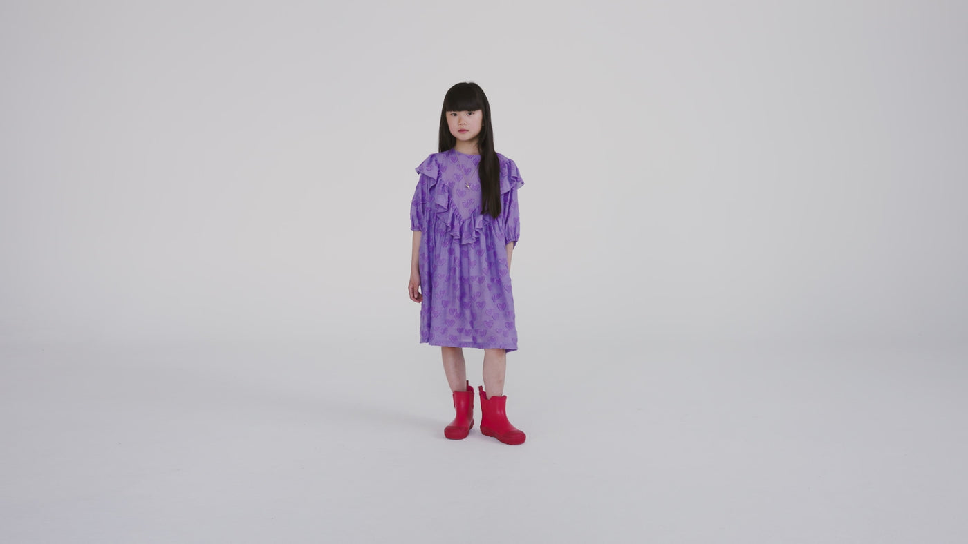 beau dress - floating hearts purple