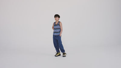 singlet - multi grey purple stripe