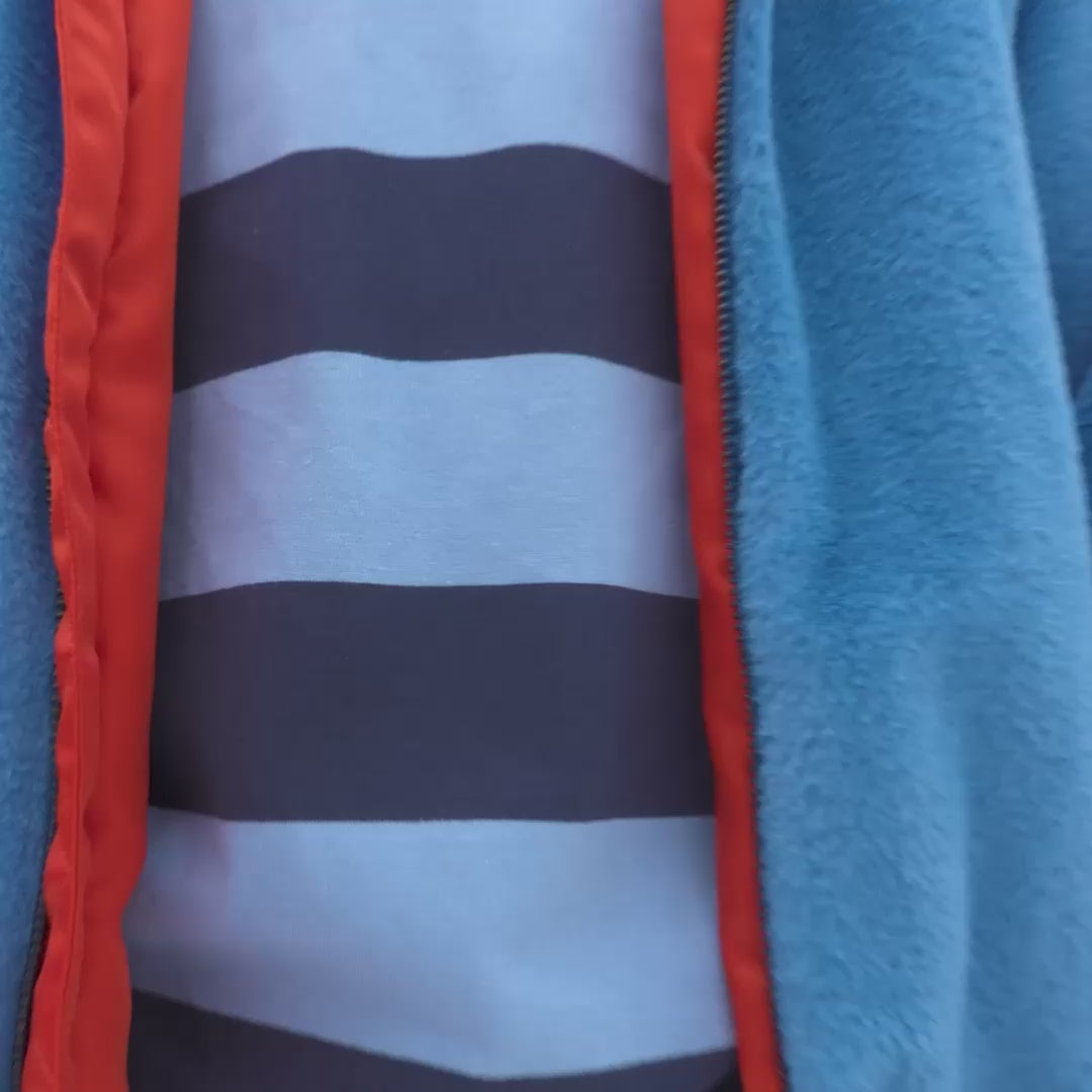 faux fur bomber coat - magic blue