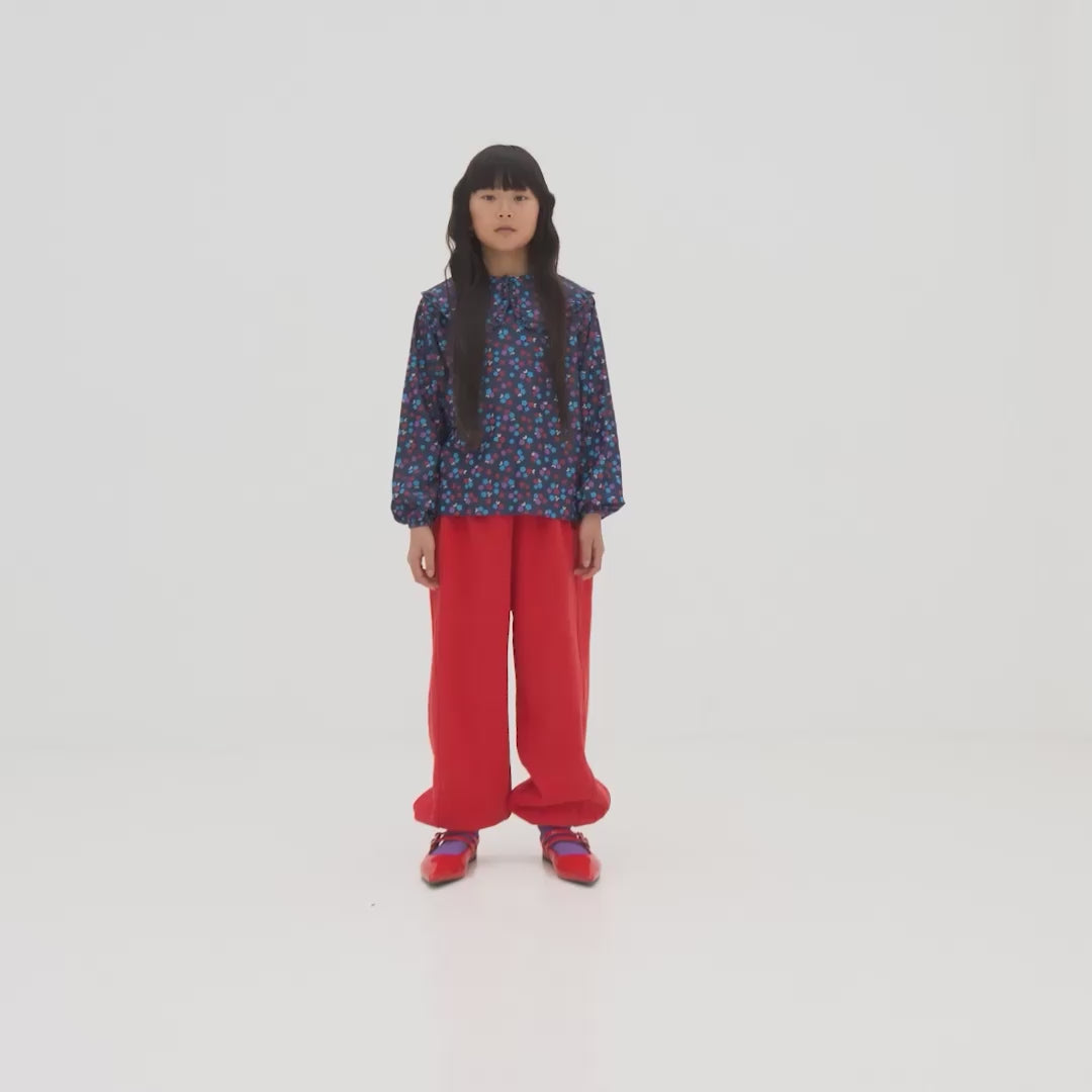 fancy collar blouse - scattered petals