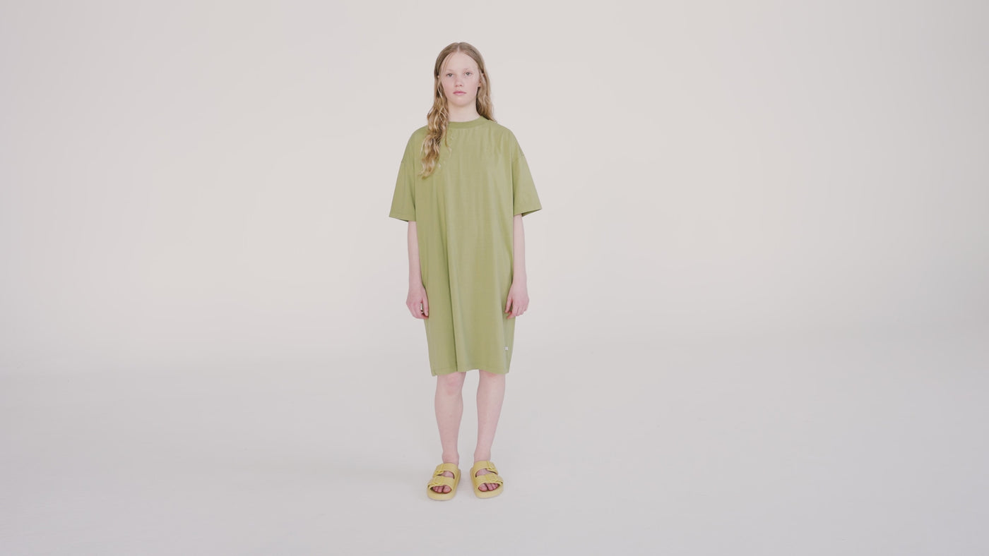 tee dress - moss green