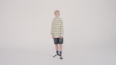 hoodie - green moss stripe