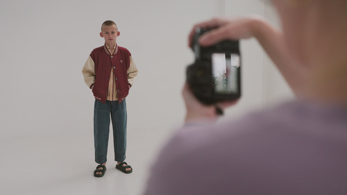 baseball jacket - cherrywood color block