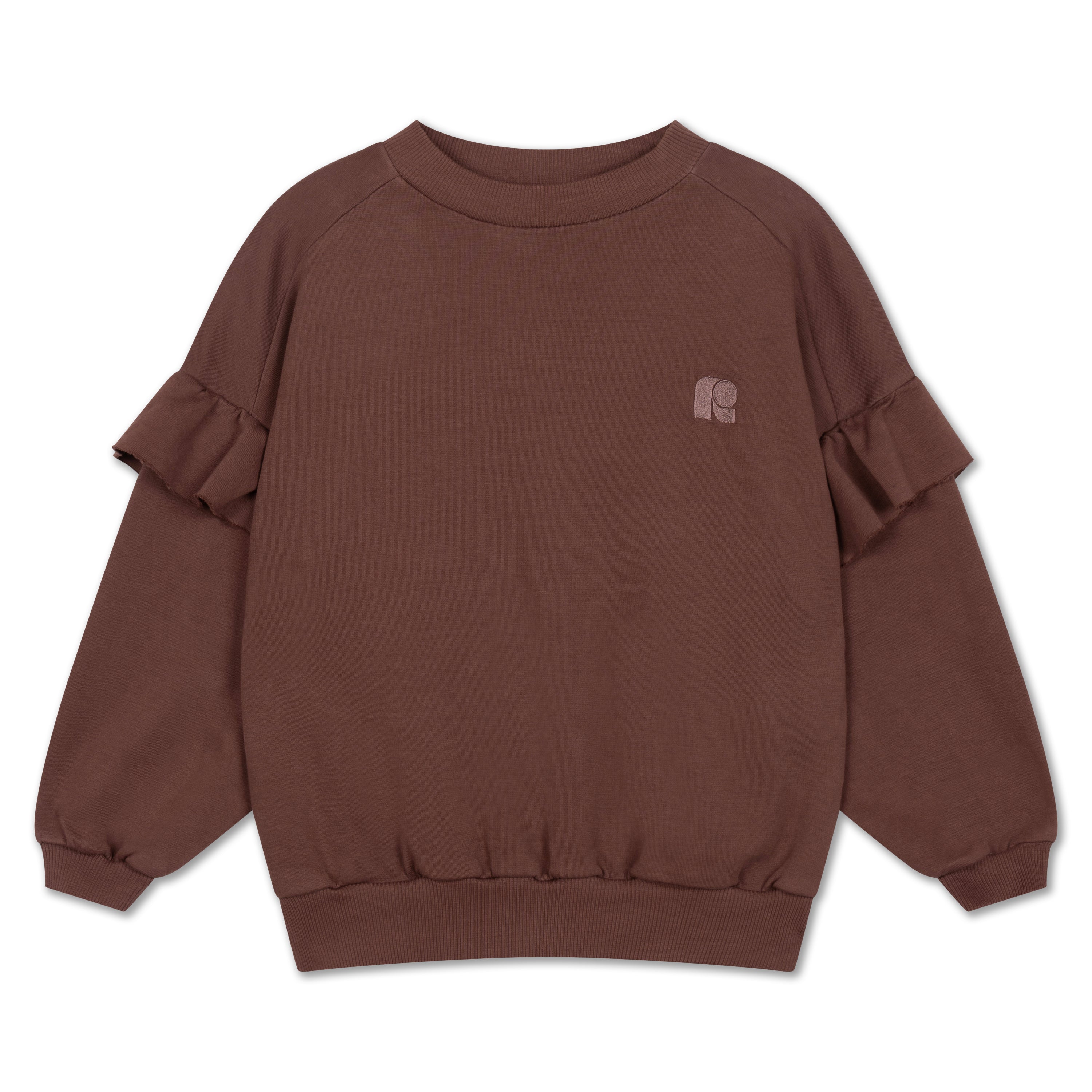 ruffle sweater - pure chocolate