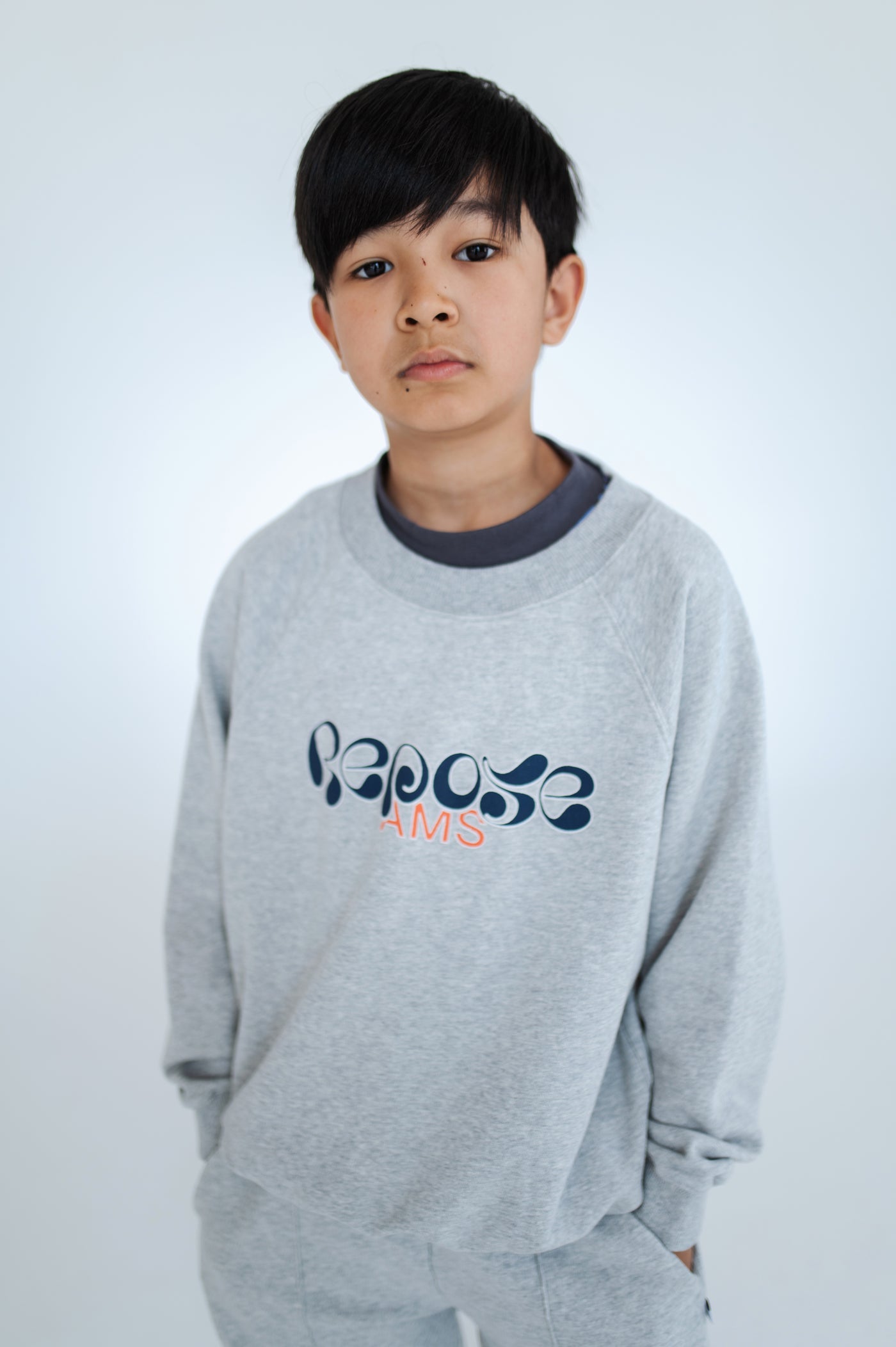 raglan sweater - light mixed grey